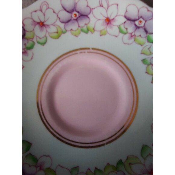 Gladstone Bone China Cup & Saucer Primrose 5863 Pink Purple Floral Gold Trim - Picture 10 of 10